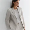 Discount Sportscraft Freya Linen Blazer in String