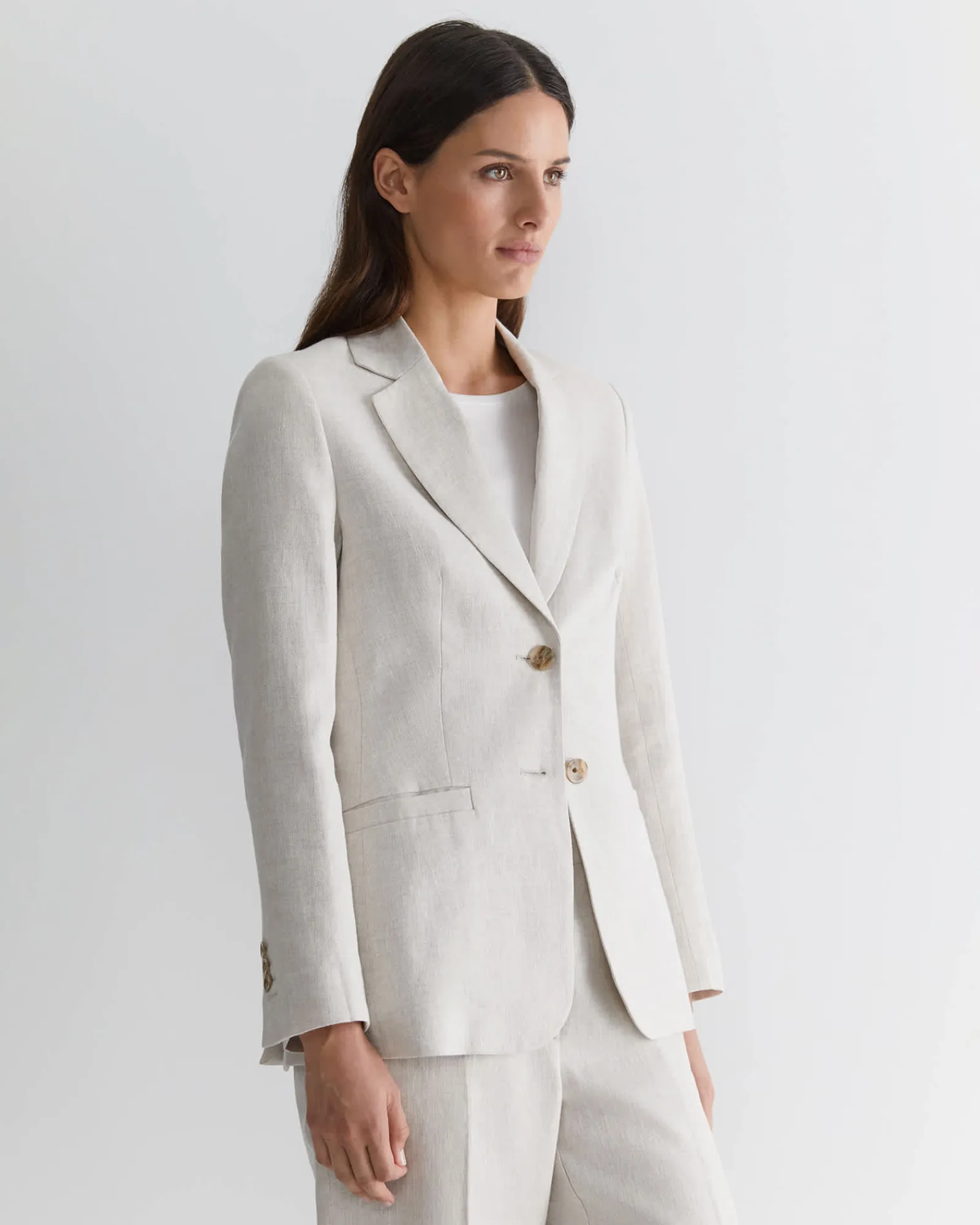 Discount Sportscraft Freya Linen Blazer in String