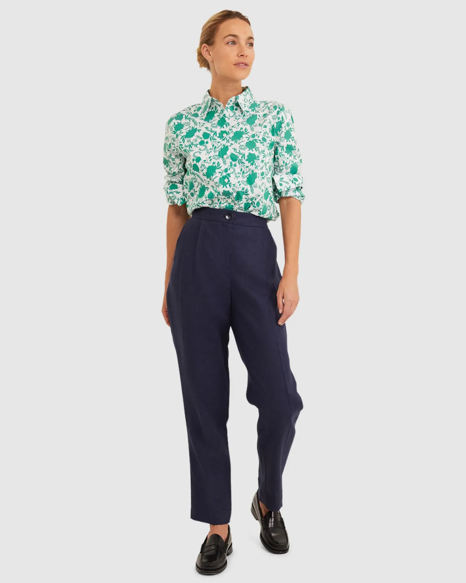 Sale Sportscraft Freya Linen Pant in Navy