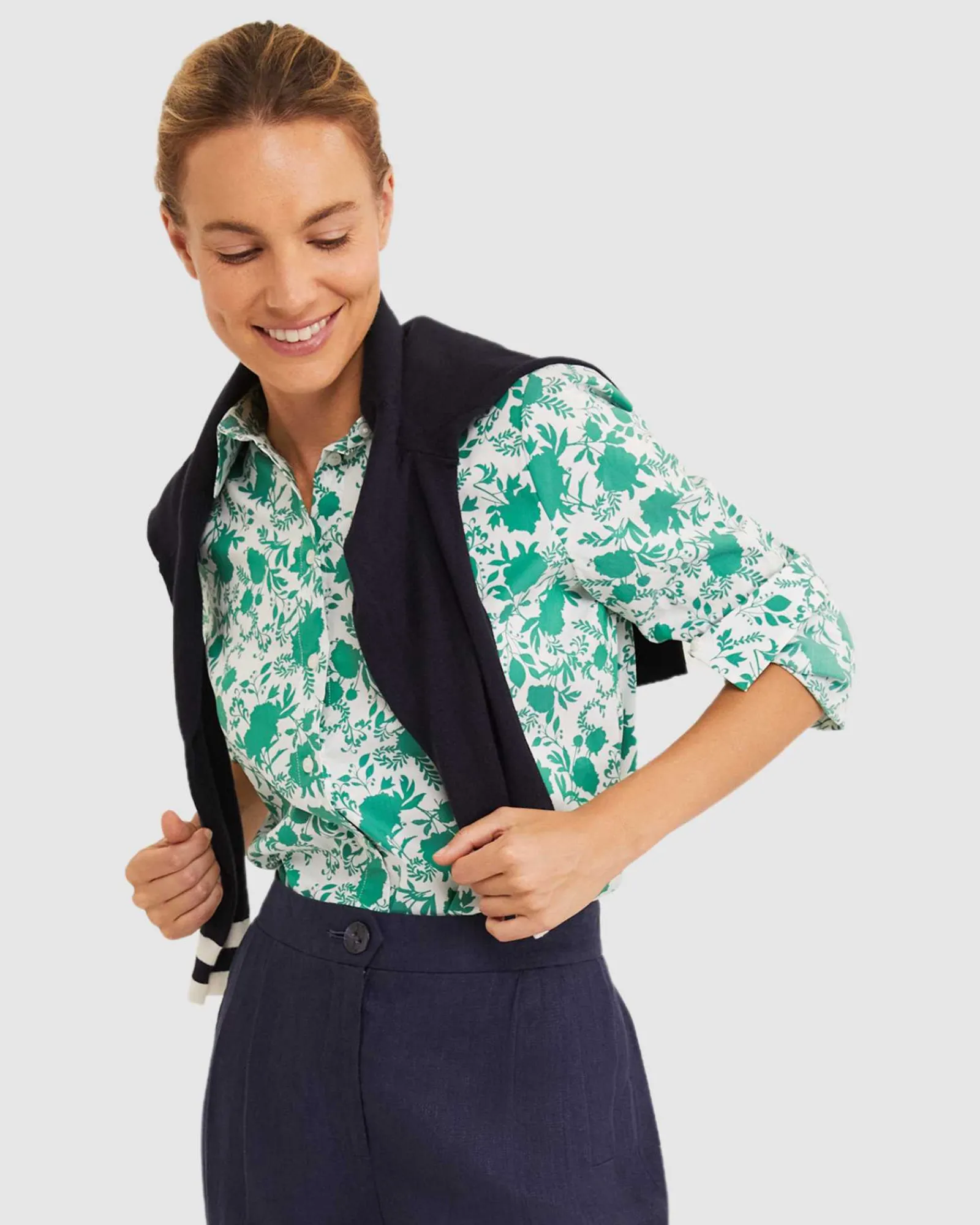 Sale Sportscraft Freya Linen Pant in Navy