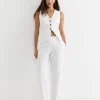 Fashion Sportscraft Freya Straight Linen Pant in White