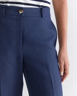 Online Sportscraft Freya Straight Linen Pant in Navy