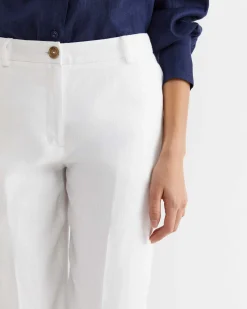 Fashion Sportscraft Freya Straight Linen Pant in White