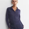 Discount Sportscraft Geo Funnel Neck Top in Navywhite Navy/white