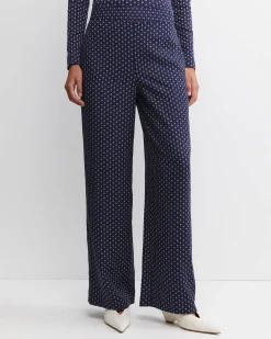 Fashion Sportscraft Geo Wide Leg Pant in Navywhite Navy/white