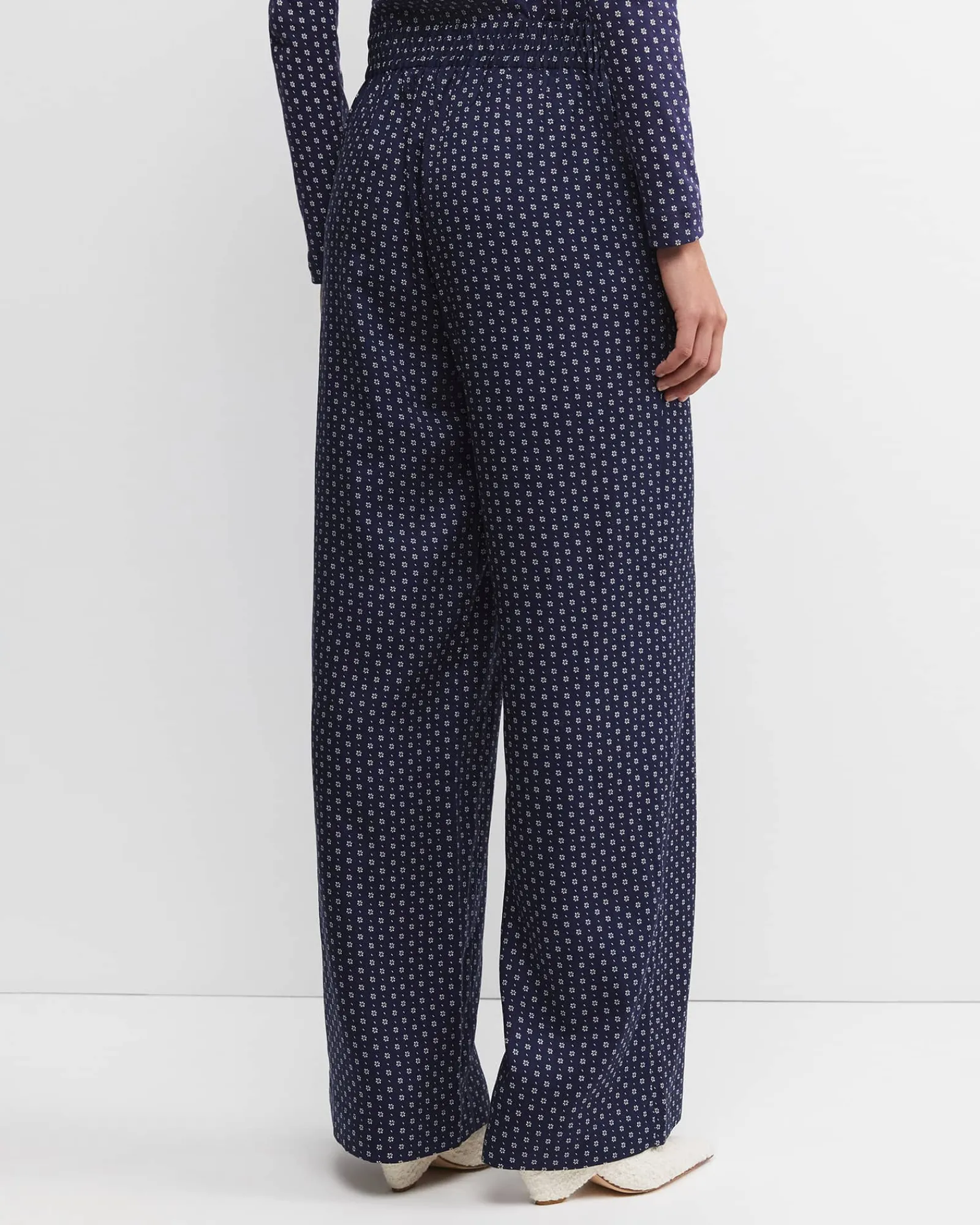 Fashion Sportscraft Geo Wide Leg Pant in Navywhite Navy/white