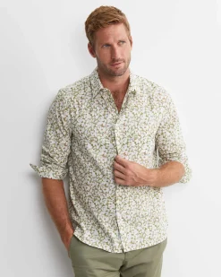 Online Sportscraft George Long Sleeve Print Shirt in Green Multi GreenMulti