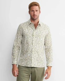 Online Sportscraft George Long Sleeve Print Shirt in Green Multi GreenMulti