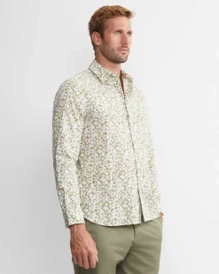Online Sportscraft George Long Sleeve Print Shirt in Green Multi GreenMulti