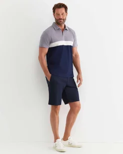 Best Sportscraft Gerard Stripe Polo in Blue Multi BlueMulti