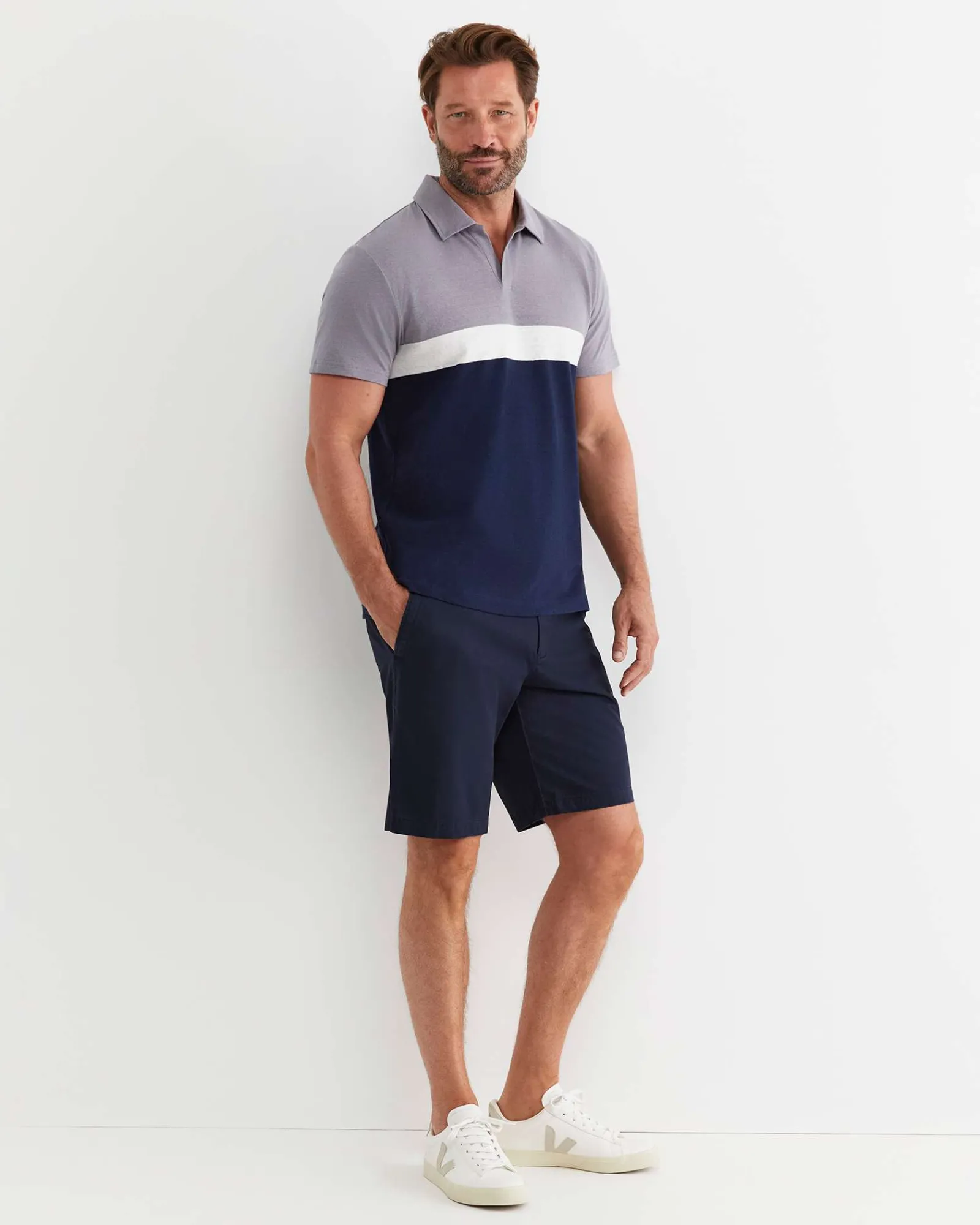 Best Sportscraft Gerard Stripe Polo in Blue Multi BlueMulti