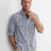 Outlet Sportscraft Gibson Long Sleeve Check Shirt in Cobalt