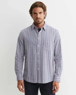 Outlet Sportscraft Gibson Long Sleeve Check Shirt in Fig