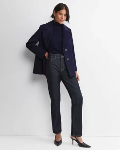 Discount Sportscraft Gigi Babywool Mock Neck Top in Navy