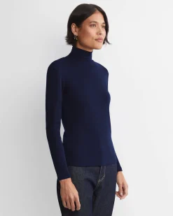Discount Sportscraft Gigi Babywool Mock Neck Top in Navy