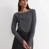 Discount Sportscraft Gigi Babywool Twist Top in Charcoal Melange CharcoalMelange