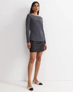 Discount Sportscraft Gigi Babywool Twist Top in Charcoal Melange CharcoalMelange