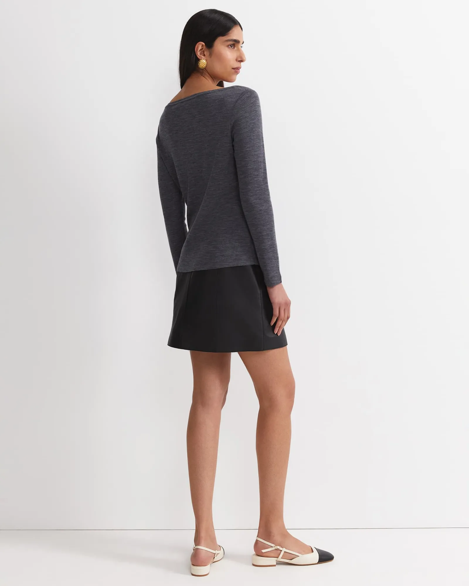Discount Sportscraft Gigi Babywool Twist Top in Charcoal Melange CharcoalMelange