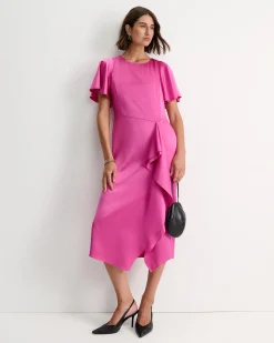 Online Sportscraft Harlow Ruffle Midi Dress in Grape