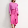 Sale Sportscraft Harlow Sateen Ruffle Midi Skirt in Grape