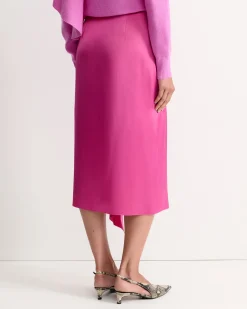 Sale Sportscraft Harlow Sateen Ruffle Midi Skirt in Grape