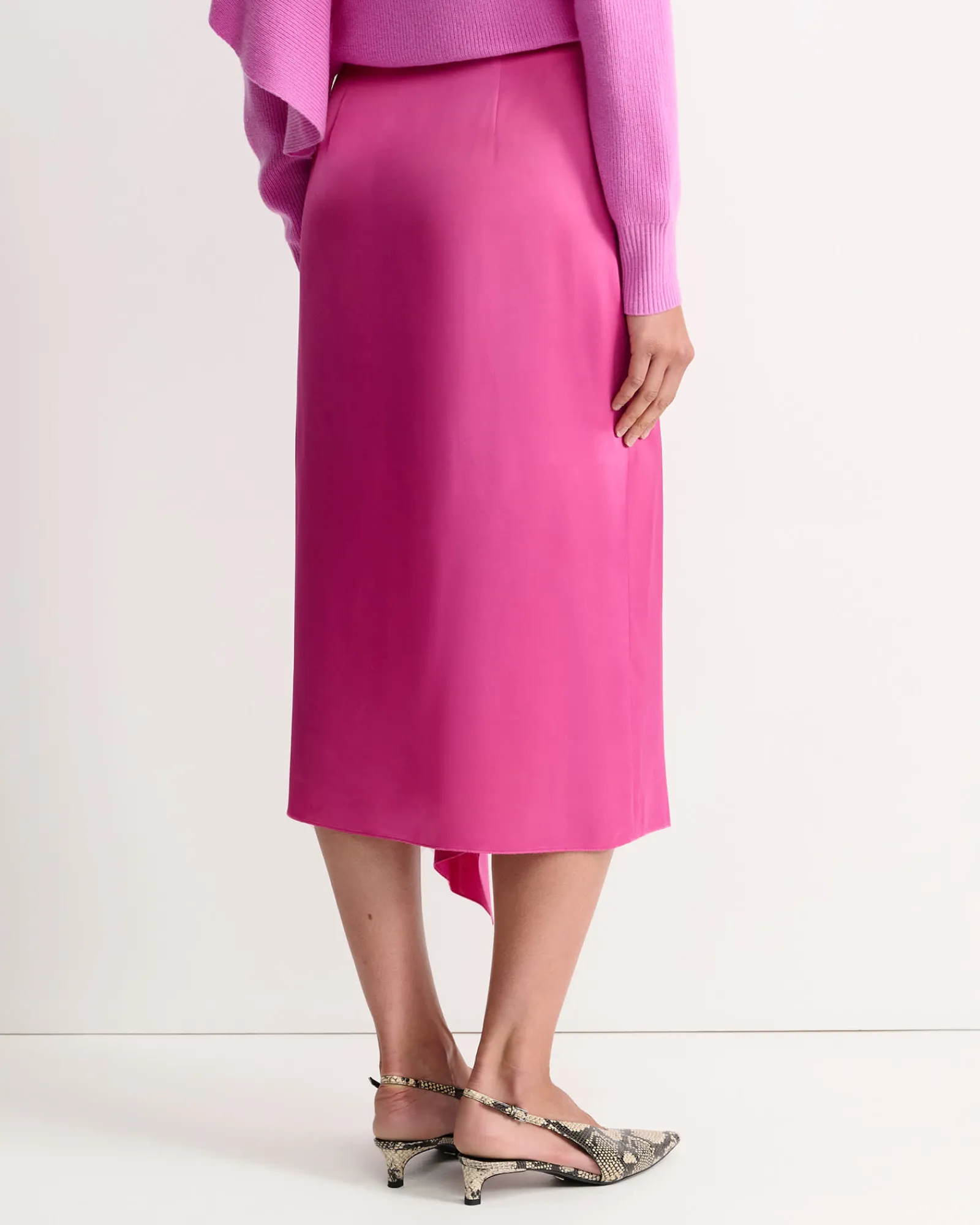 Sale Sportscraft Harlow Sateen Ruffle Midi Skirt in Grape