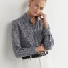 Best Sportscraft Harriet Cotton Silk Shirt in Navy Multi NavyMulti