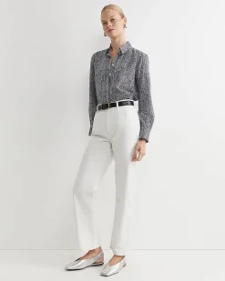 Best Sportscraft Harriet Cotton Silk Shirt in Navy Multi NavyMulti
