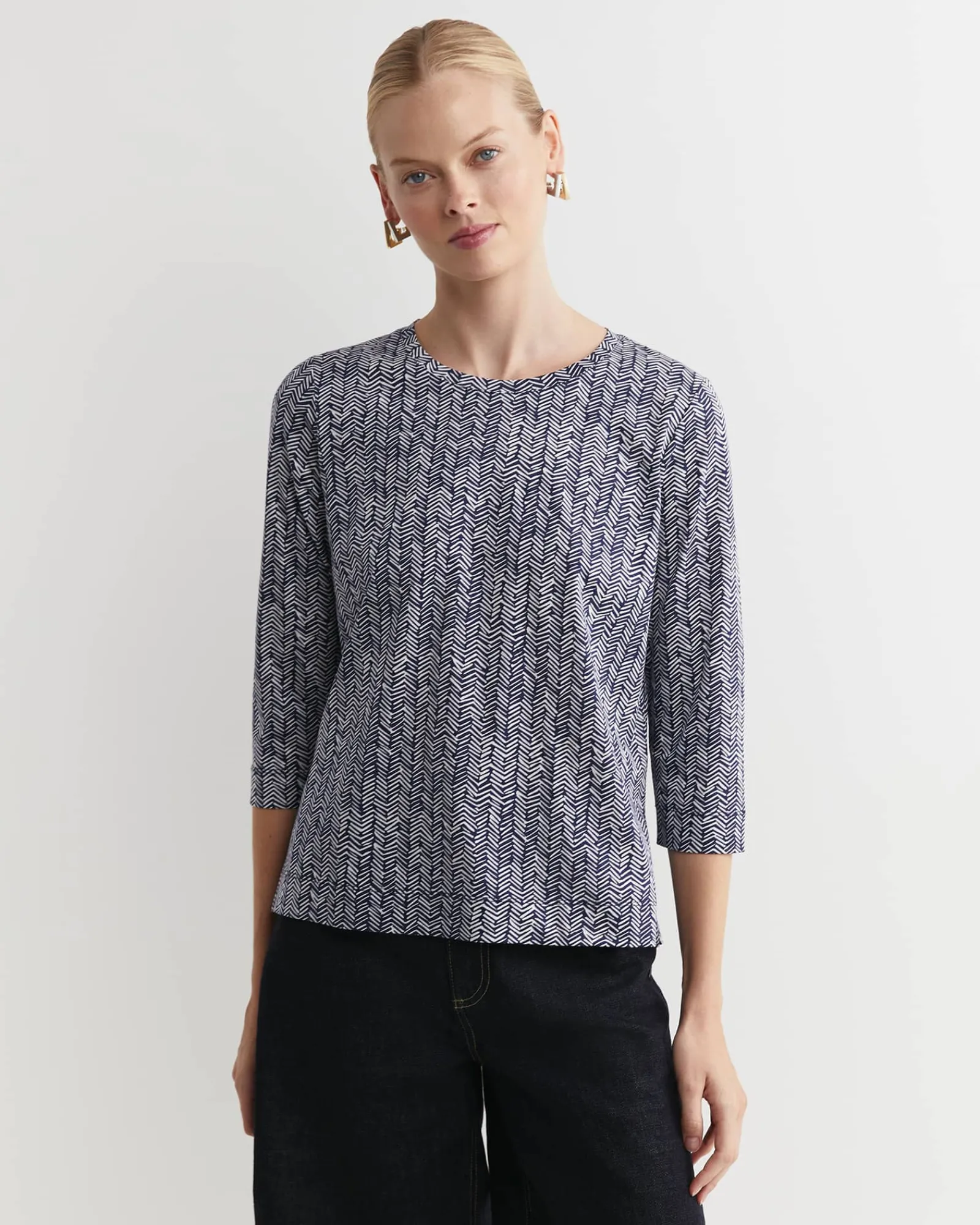 Online Sportscraft Harriet Mercerised Tee in Navy Multi NavyMulti