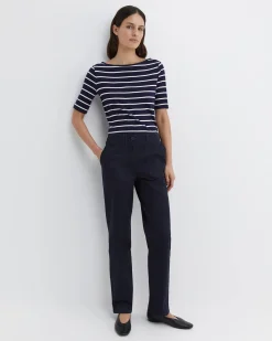 Best Sportscraft Heidi Boat Neck Half Sleeve Tee in Navywhite Navy/white