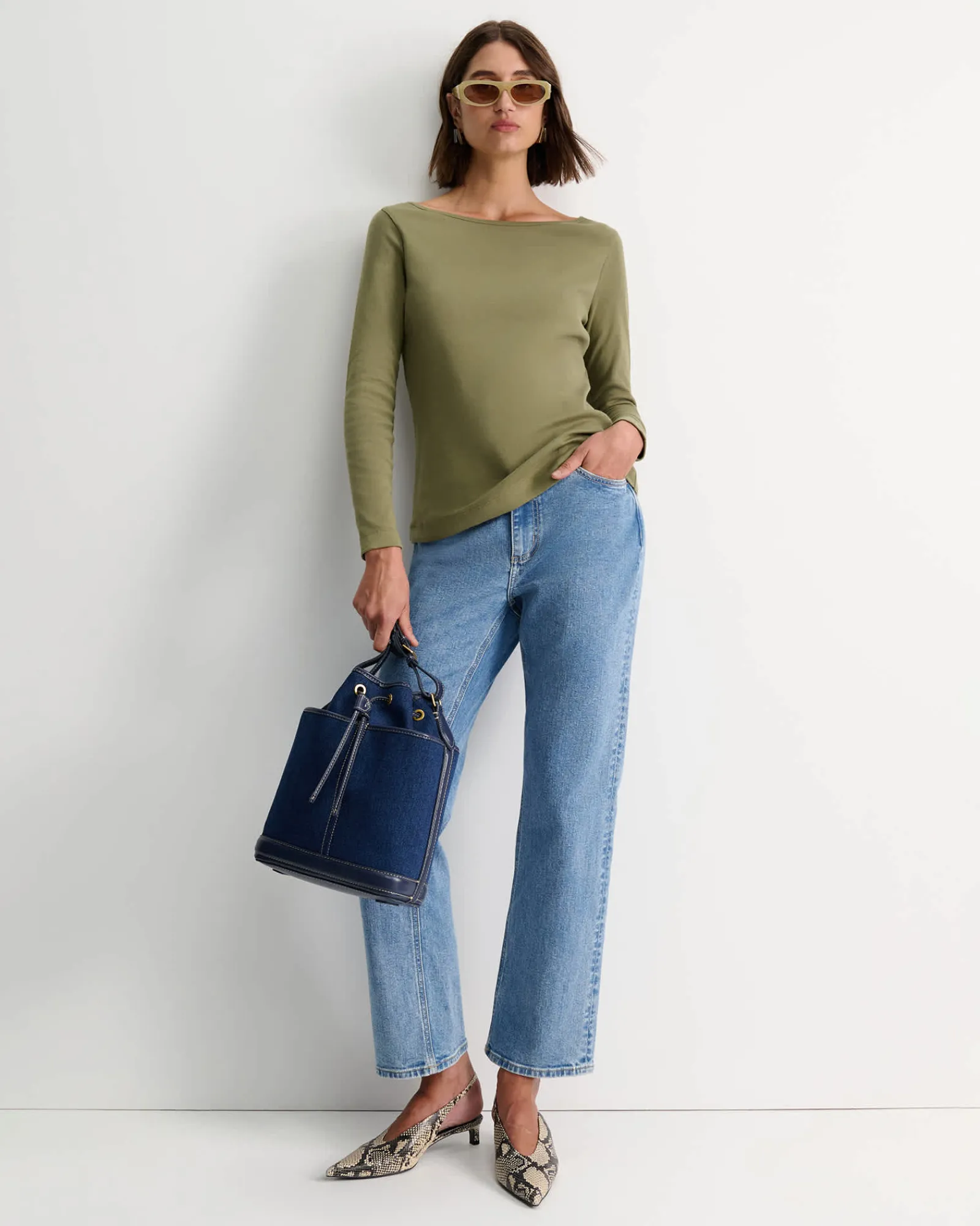 Discount Sportscraft Heidi Long Sleeve Rib Tee in Khaki