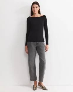 Discount Sportscraft Heidi Long Sleeve Rib Tee in Black
