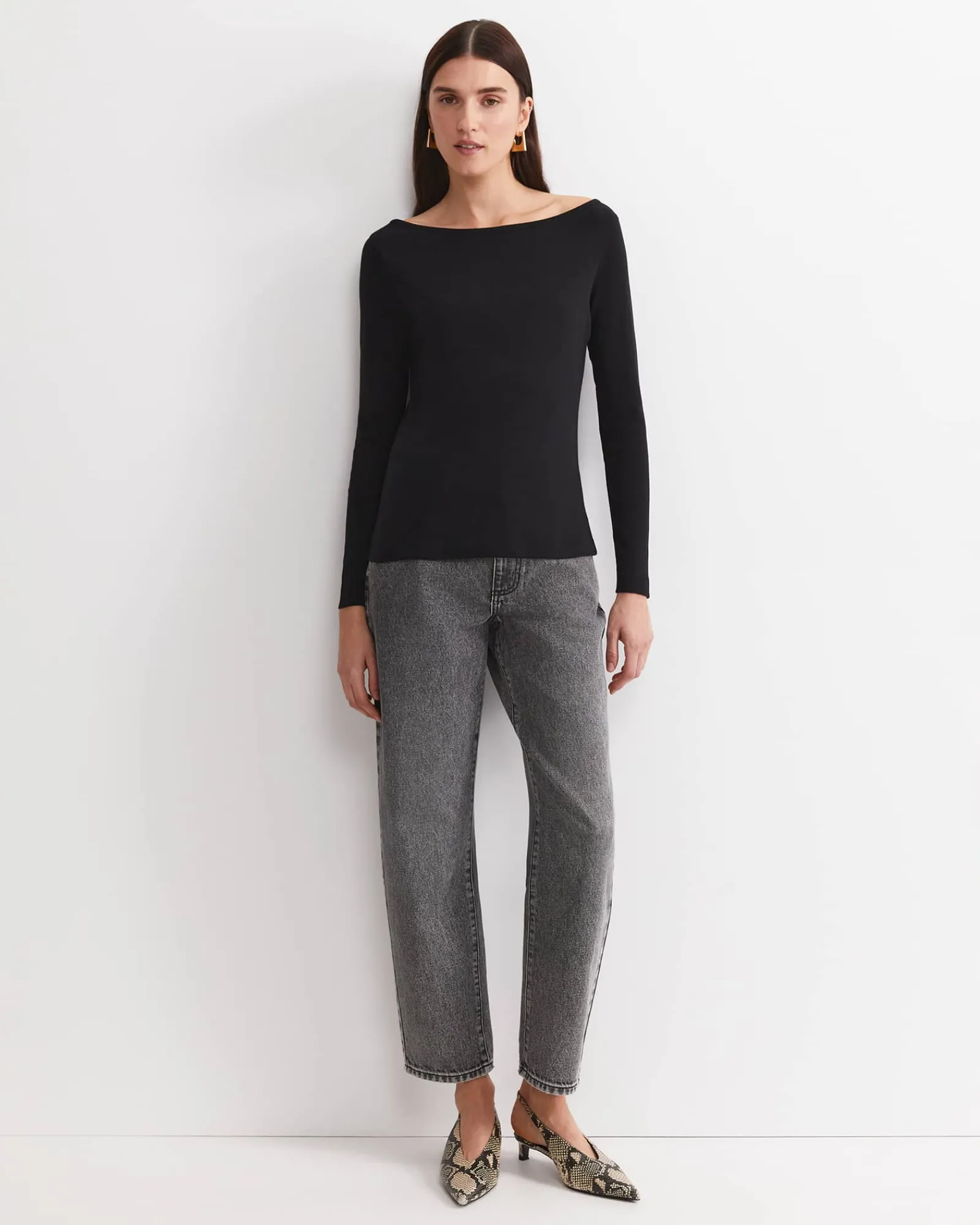 Discount Sportscraft Heidi Long Sleeve Rib Tee in Black