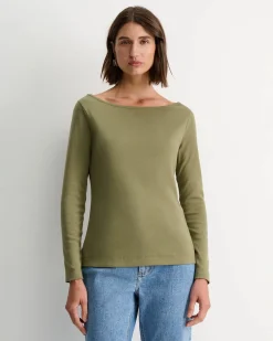 Discount Sportscraft Heidi Long Sleeve Rib Tee in Khaki