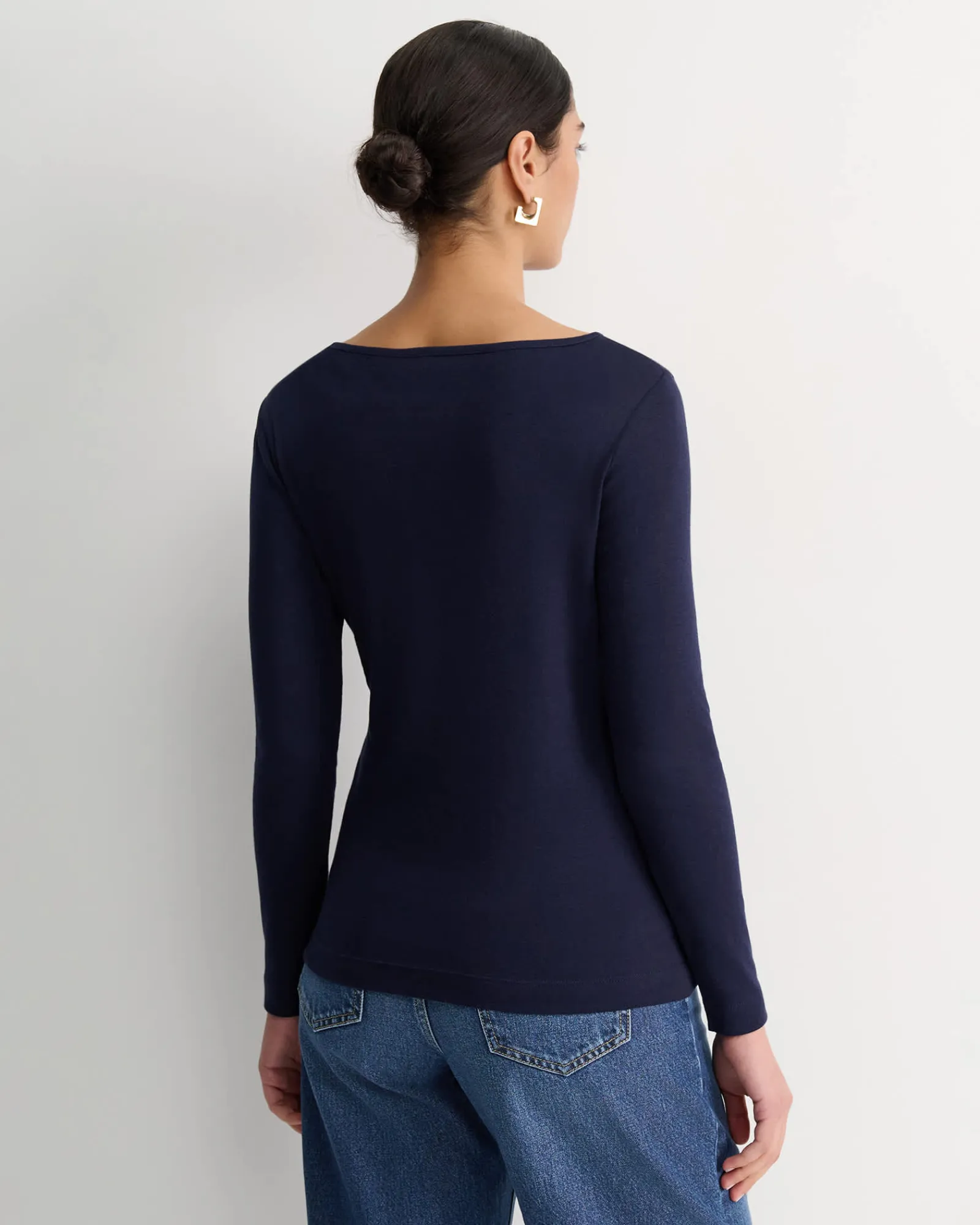 Outlet Sportscraft Heidi Long Sleeve Rib Tee in Navy