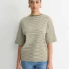 New Sportscraft Heidi Oversized T-Shirt in Khakiwhite Khaki/white