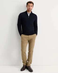 Hot Sportscraft Henry Merino Quarter Zip Knit in Navy