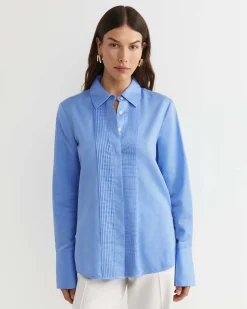 Best Sportscraft Hesper Pintuck Shirt in Belle Blue BelleBlue