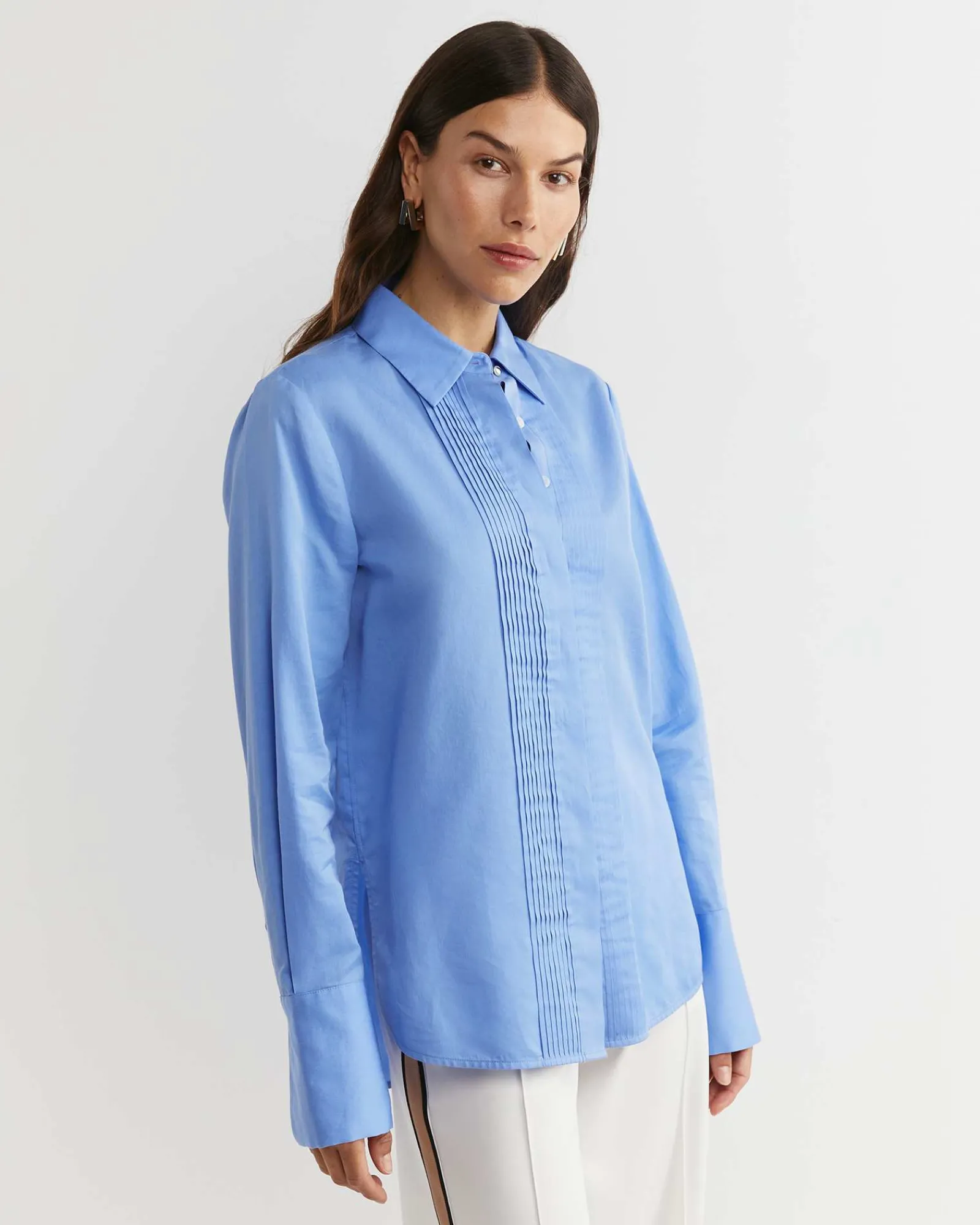 Best Sportscraft Hesper Pintuck Shirt in Belle Blue BelleBlue