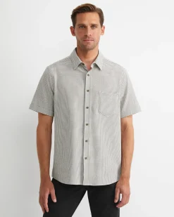 Discount Sportscraft Hewson Short Sleeve Check Shirt in Green Multi GreenMulti