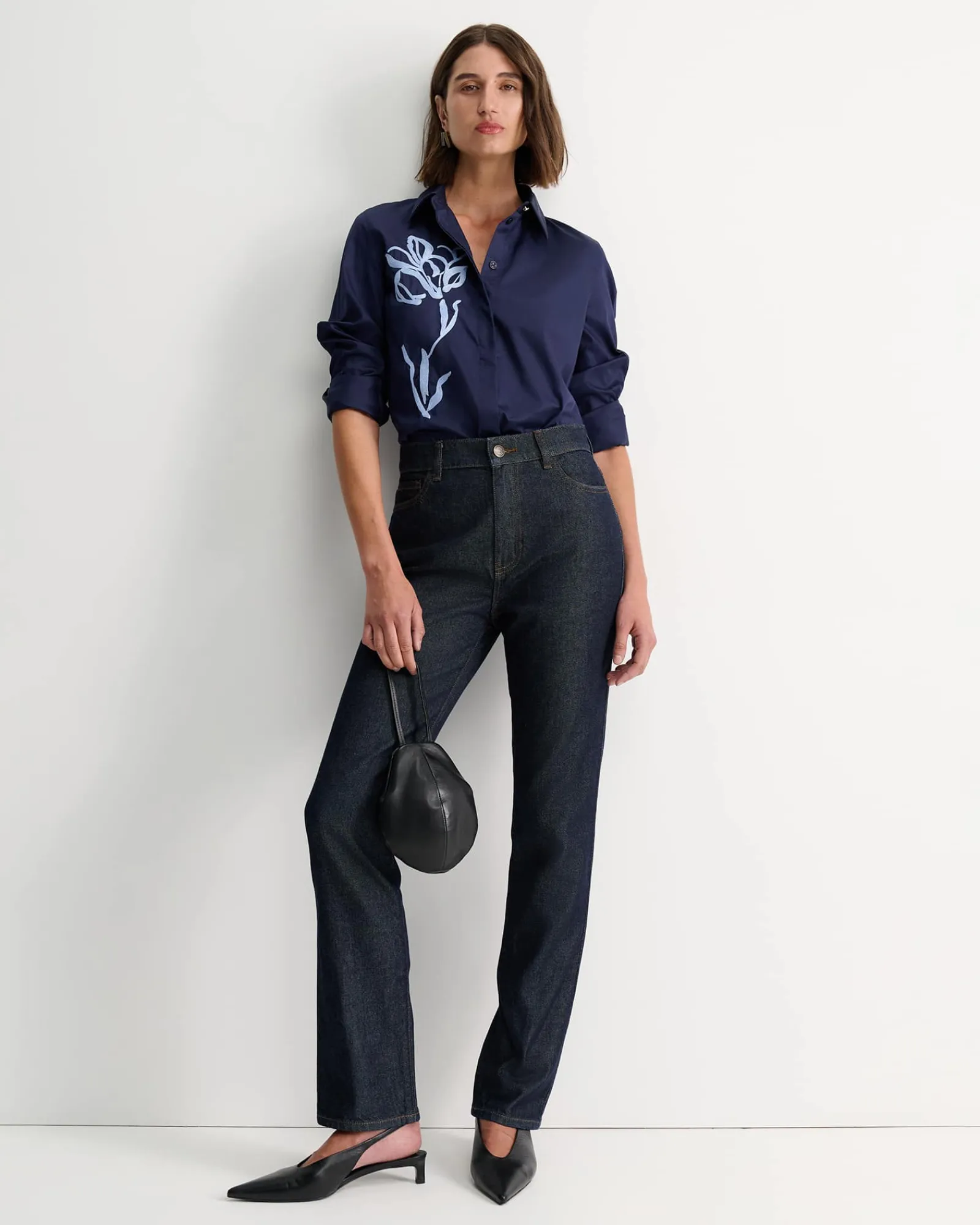 New Sportscraft Iris Embroidered Shirt in Navy Multi NavyMulti