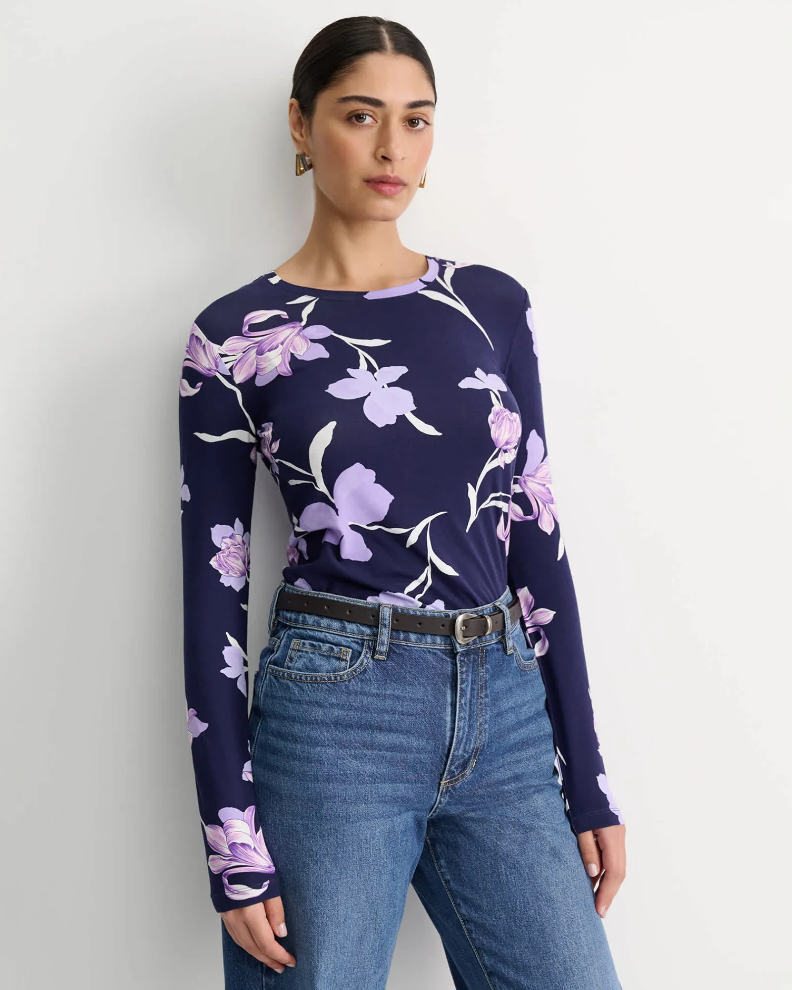Discount Sportscraft Iris Long Sleeve Magic Tee in Navy Multi NavyMulti