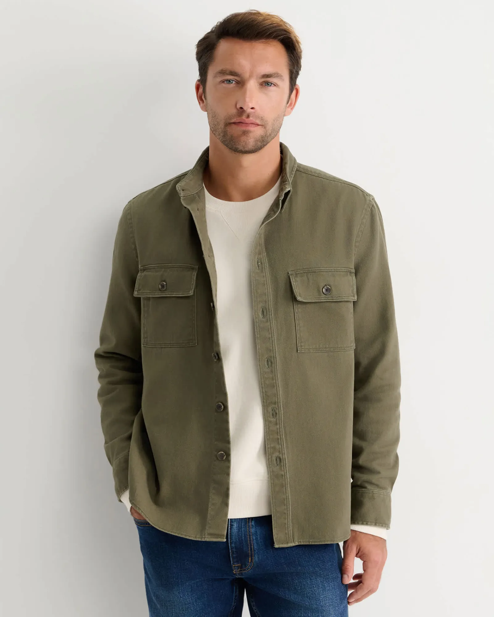 Clearance Sportscraft Jack Overshirt in Dark Khaki DarkKhaki