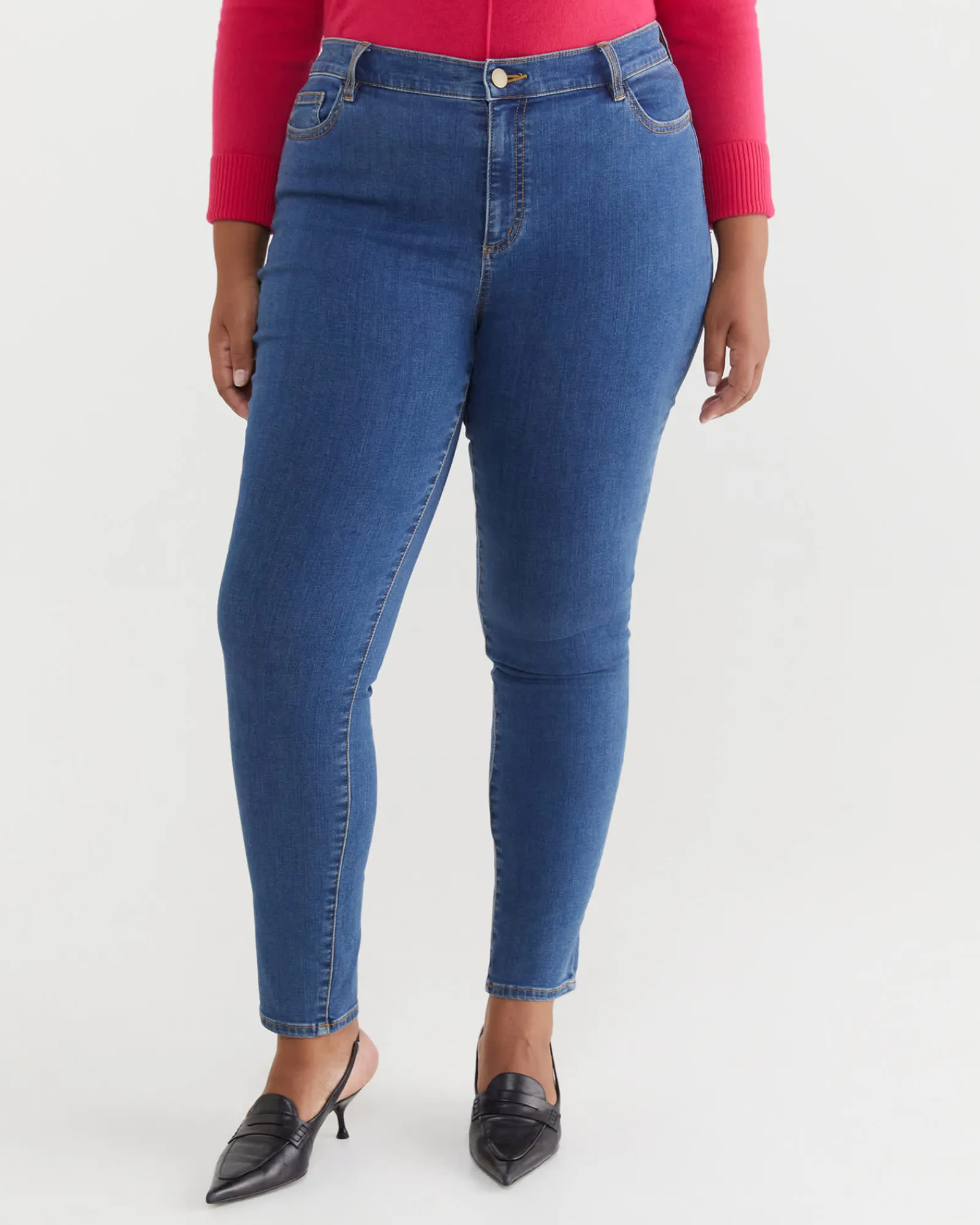 New Sportscraft Jackie High Waist Skinny Jean in Mid Wash MidWash