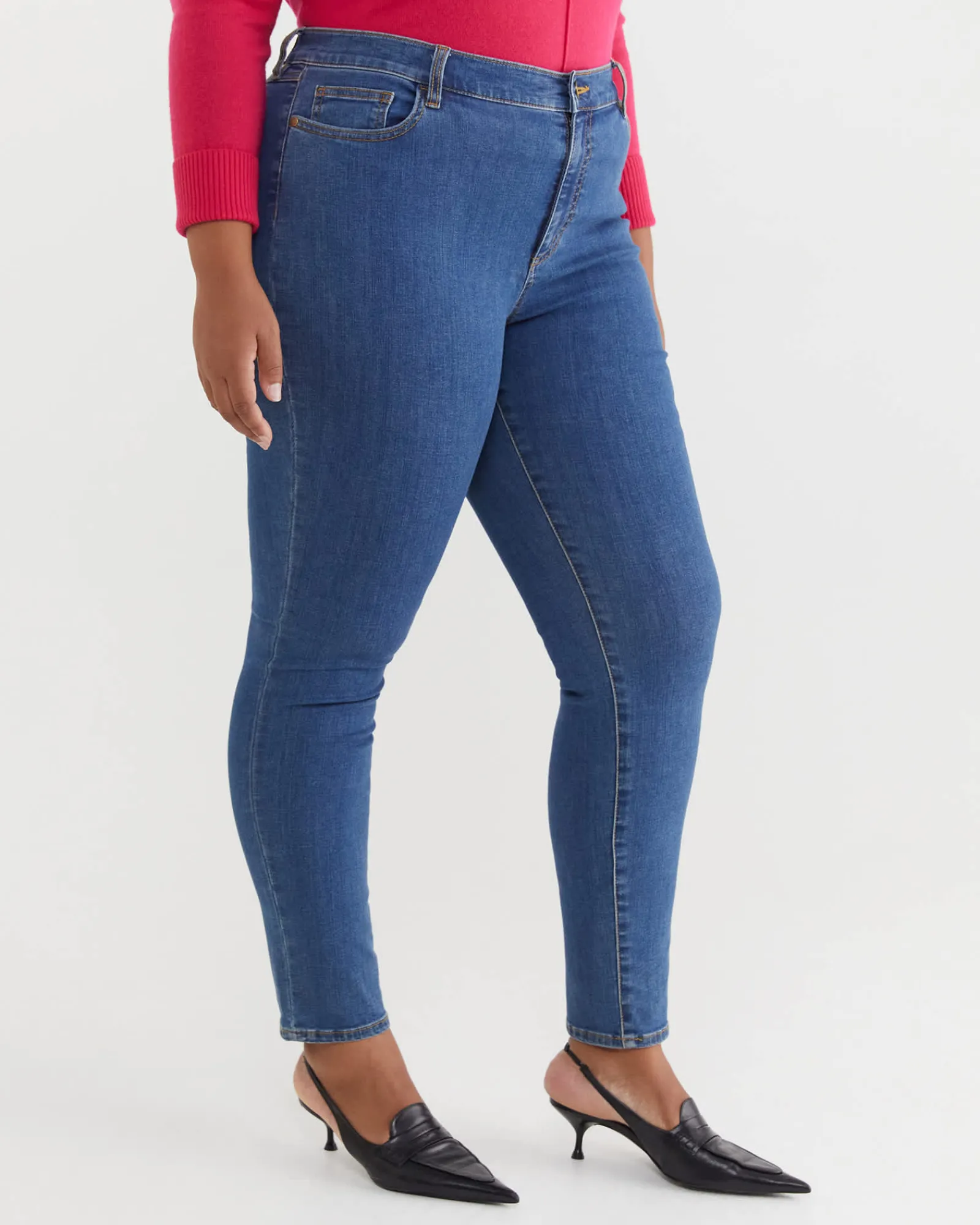 New Sportscraft Jackie High Waist Skinny Jean in Mid Wash MidWash