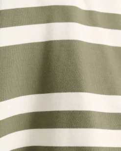 Clearance Sportscraft Jane Cropped Rugby Shirt in Khakiwhite Khaki/white
