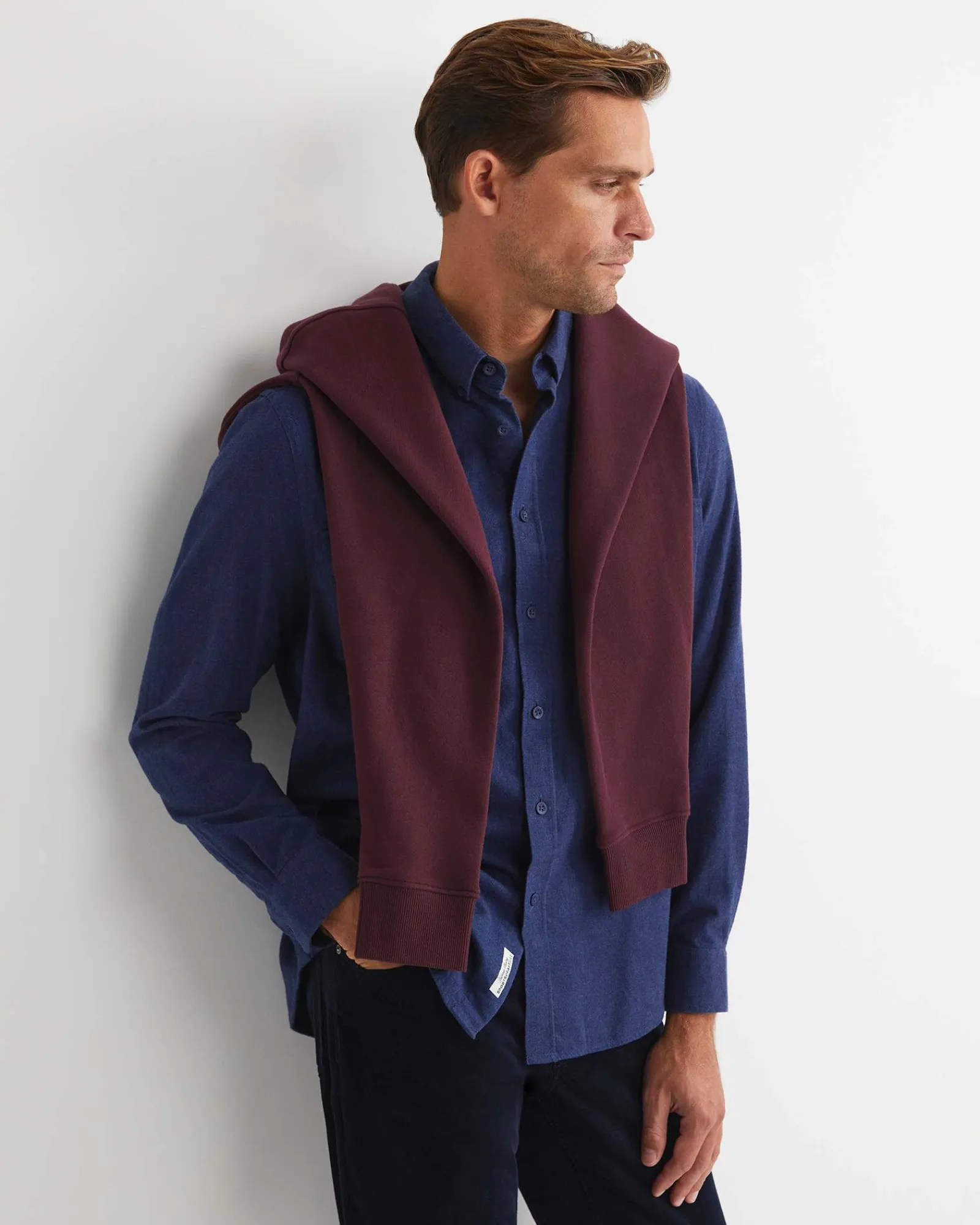 Online Sportscraft Jarron Long Sleeve Shirt in Navy Melange NavyMelange