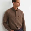 Best Sportscraft Jarron Long Sleeve Shirt in Cafe Melange CafeMelange