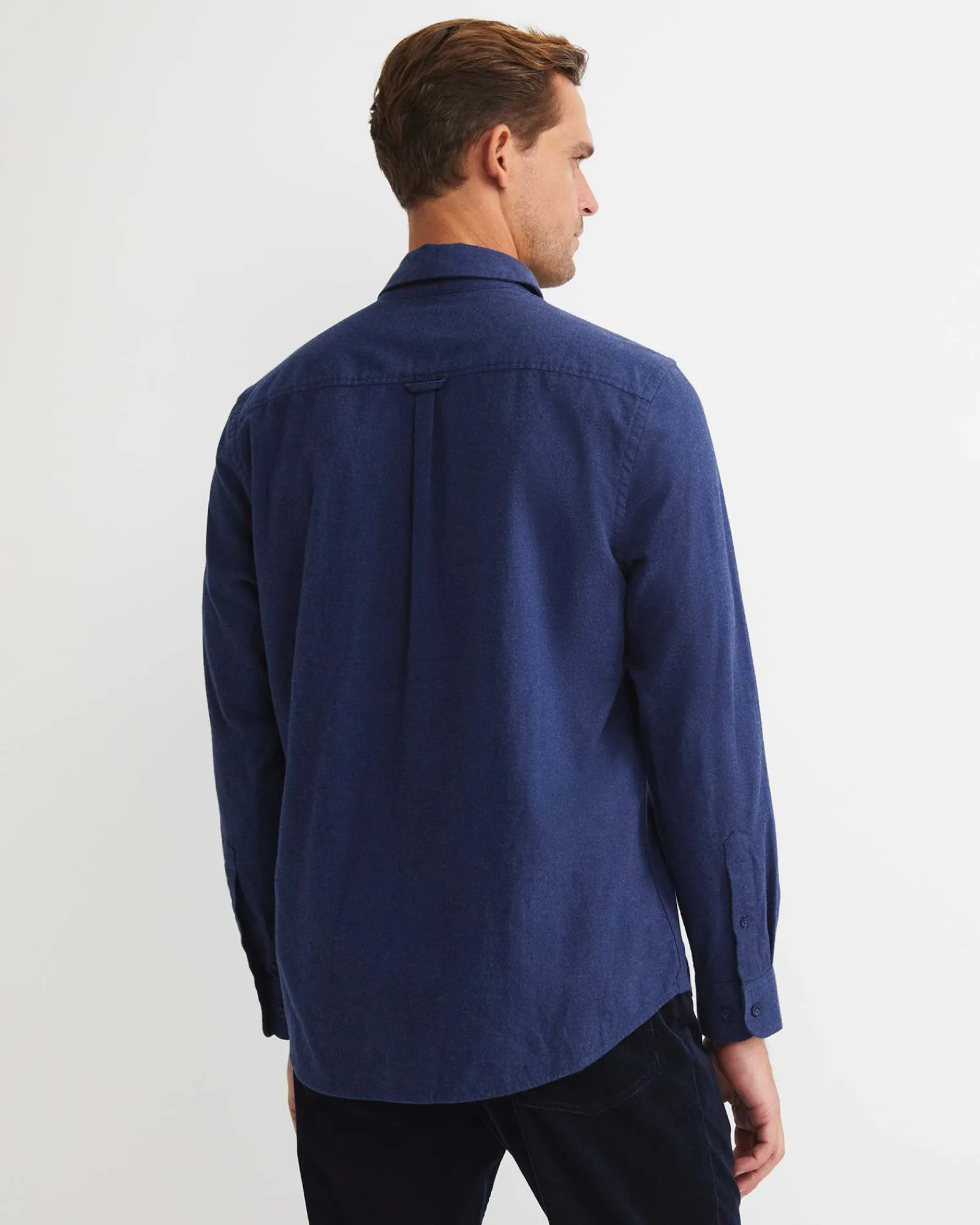 Online Sportscraft Jarron Long Sleeve Shirt in Navy Melange NavyMelange