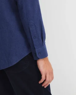Online Sportscraft Jarron Long Sleeve Shirt in Navy Melange NavyMelange